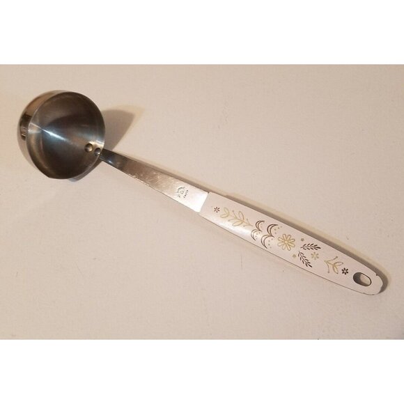 Vintage FLINT Arrowhead Stainless Steel Soup Ladle Spoon 9 1/2" Wheat handle #3 - Picture 1 of 6